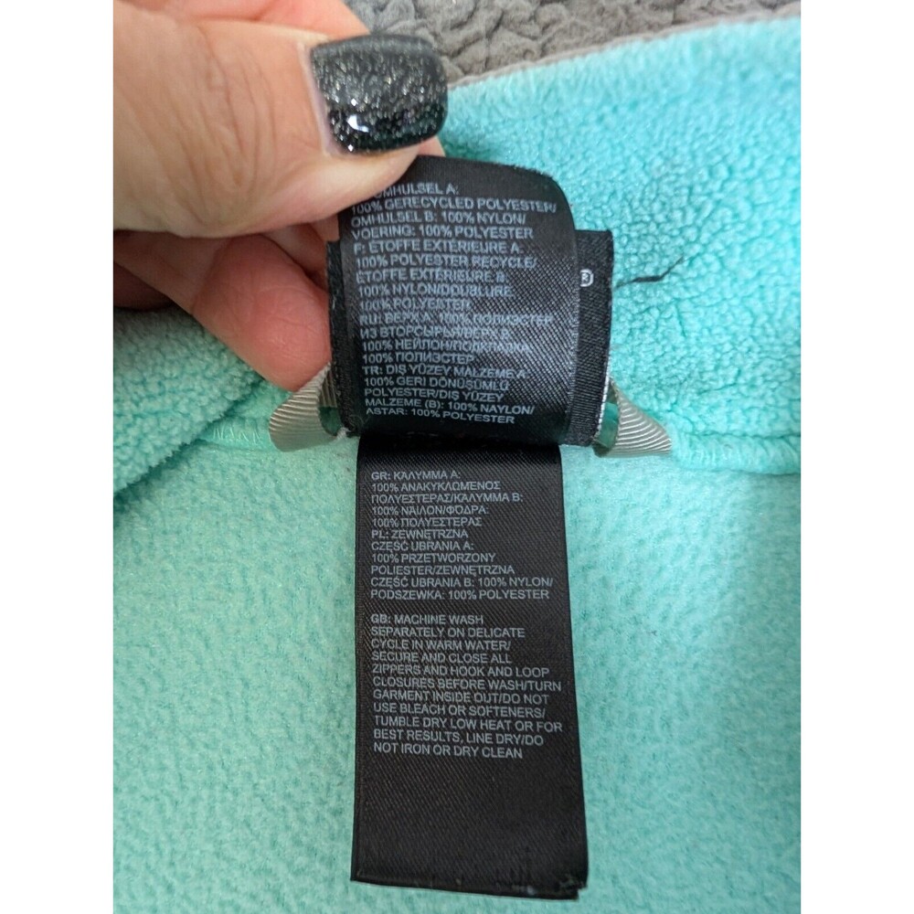 The North Face Fleece Jacket Girls Sz Large 14/16 Mint Green Zip Up Pockets - Picture 10 of 16